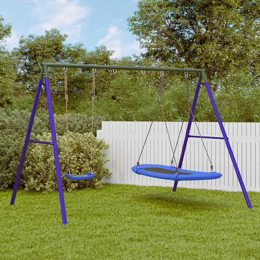 Outdoor Swing Set with Swing and Nest Swing
