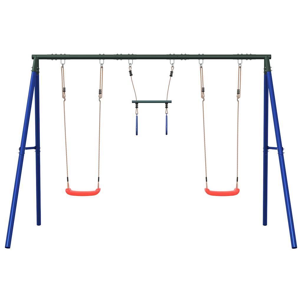 Outdoor Swing Set with Swings and Trapeze