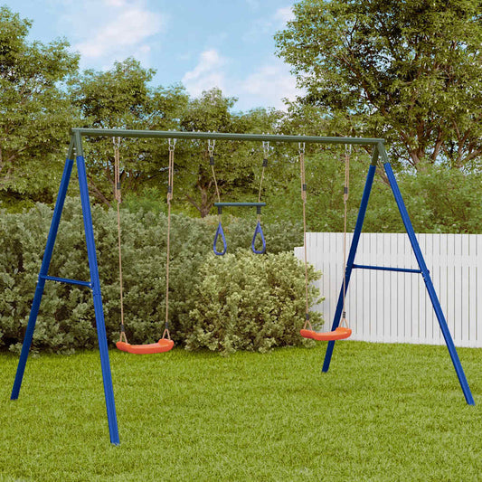 Outdoor Swing Set with Swings and Trapeze