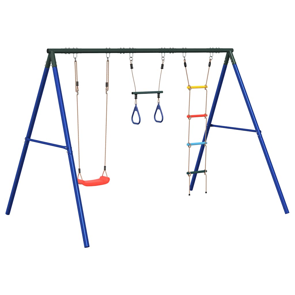 Outdoor Swing Set with Swing, Trapeze, Ladder