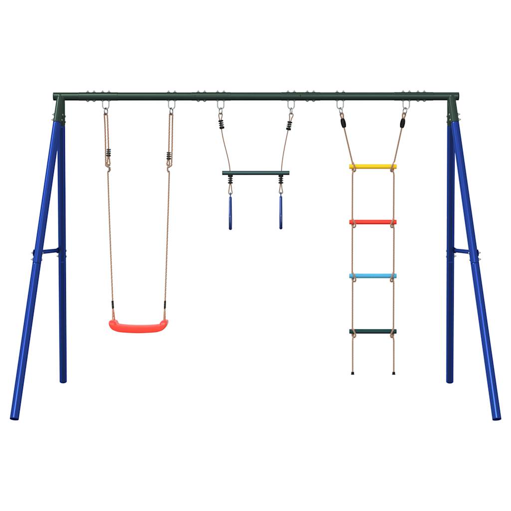 Outdoor Swing Set with Swing, Trapeze, Ladder