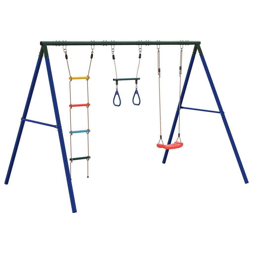 Outdoor Swing Set with Swing, Trapeze, Ladder
