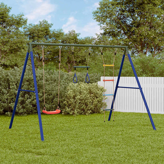Outdoor Swing Set with Swing, Trapeze, Ladder
