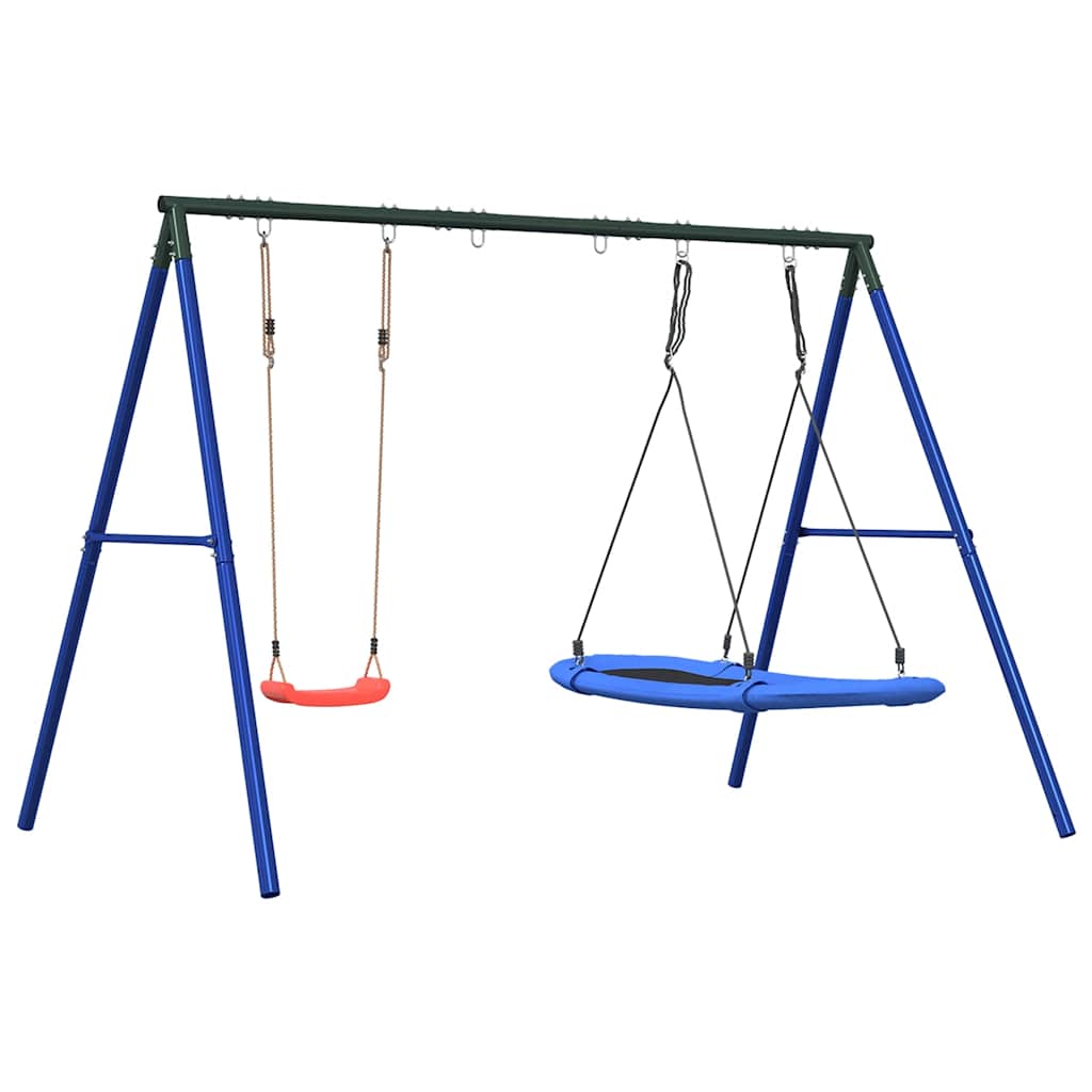 Outdoor Swing Set with Swing and Nest Swing