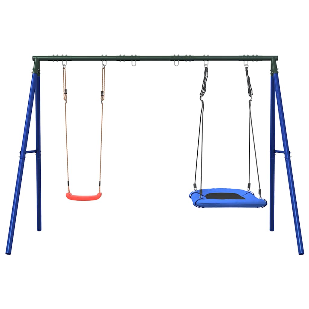 Outdoor Swing Set with Swing and Nest Swing