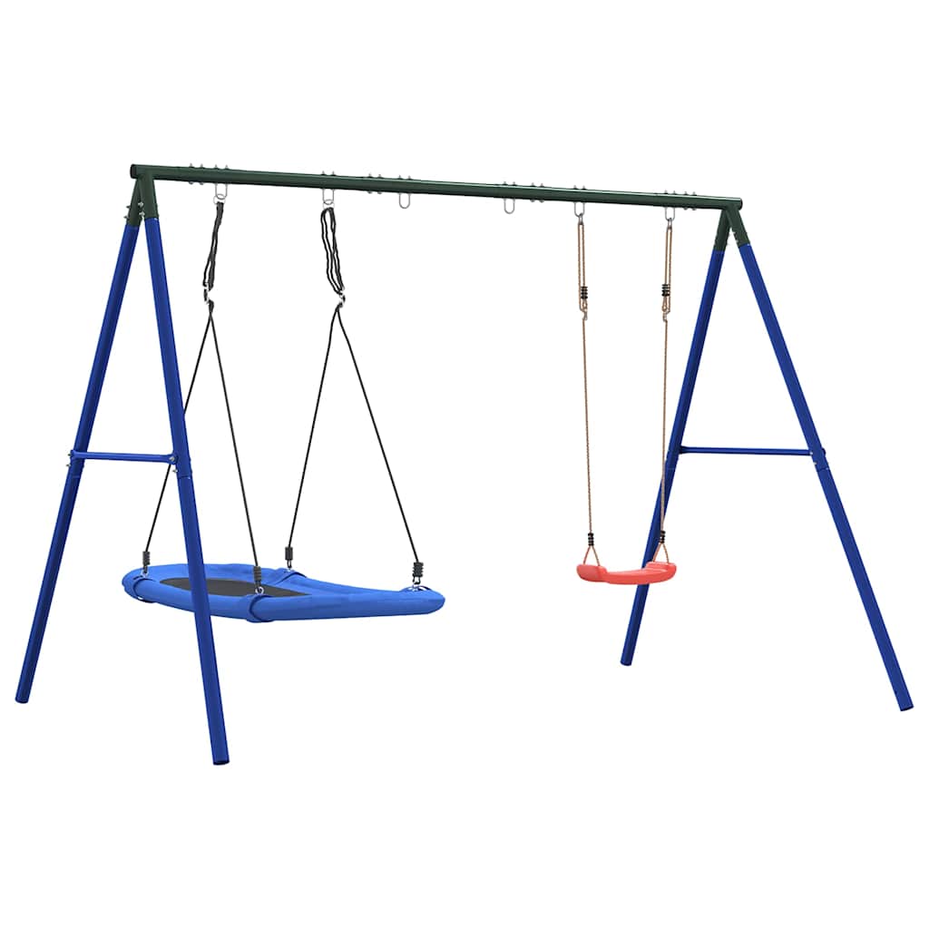 Outdoor Swing Set with Swing and Nest Swing