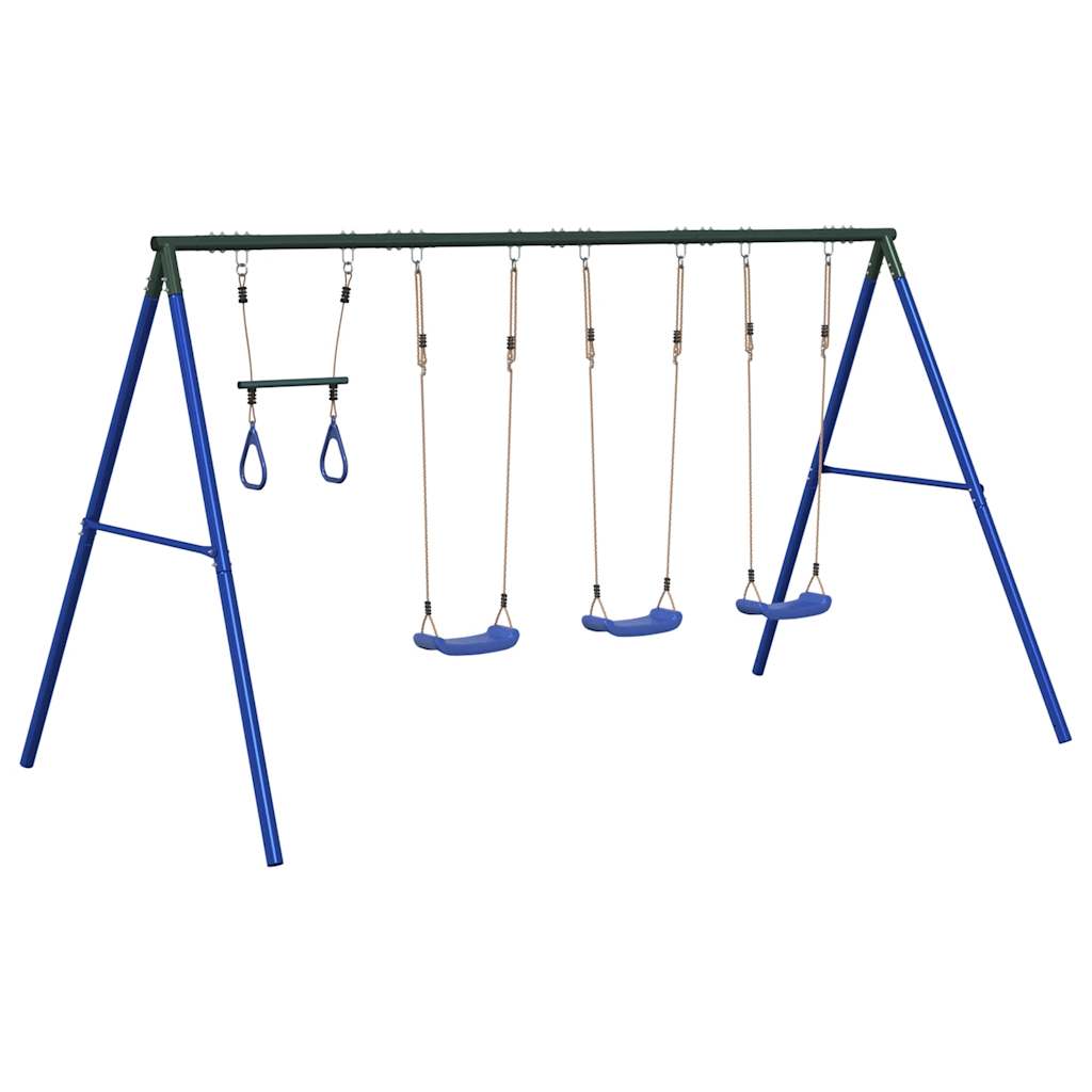 Outdoor Swing Set with Swings and Trapeze