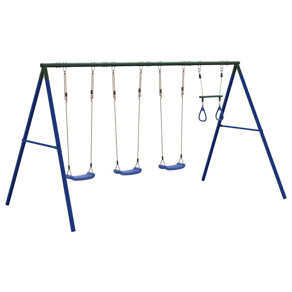 Outdoor Swing Set with Swings and Trapeze
