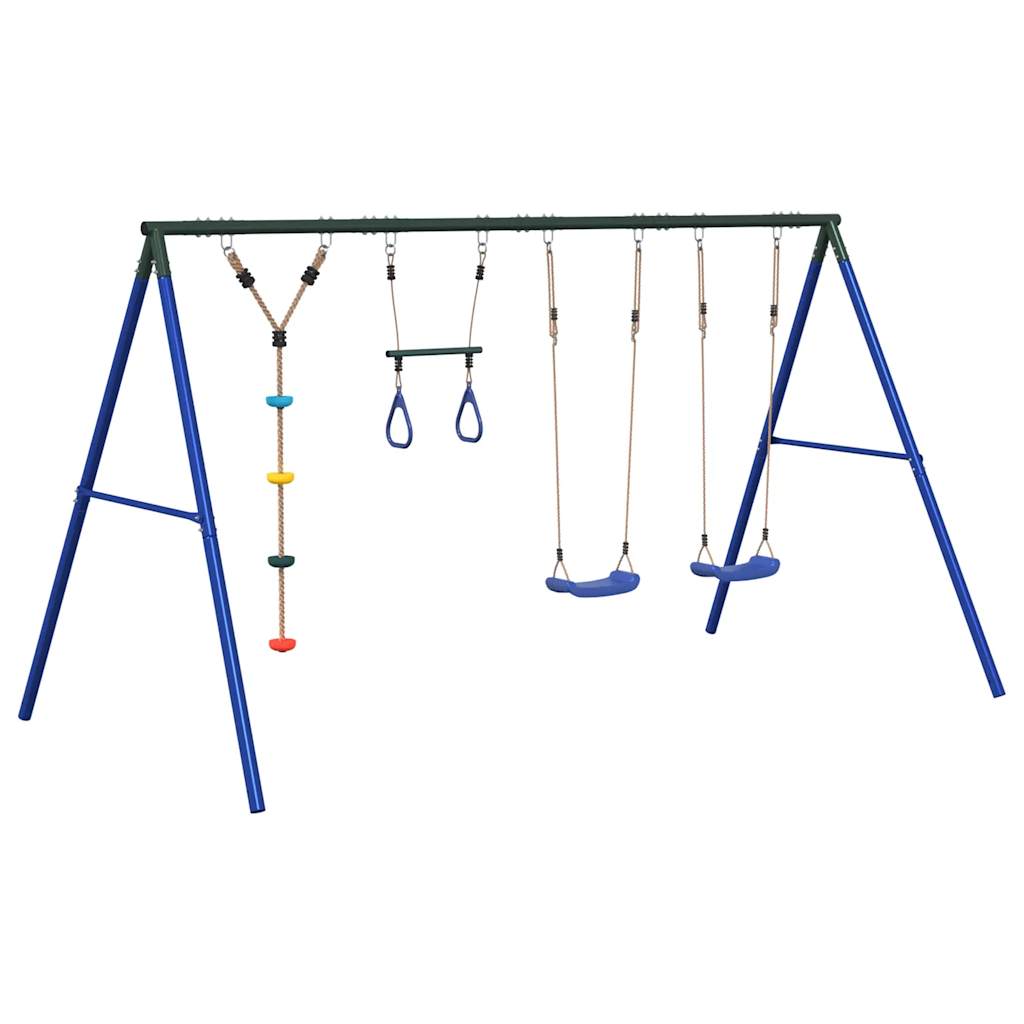 Outdoor Swing Set with Swings. Trapeze. Disc Swing