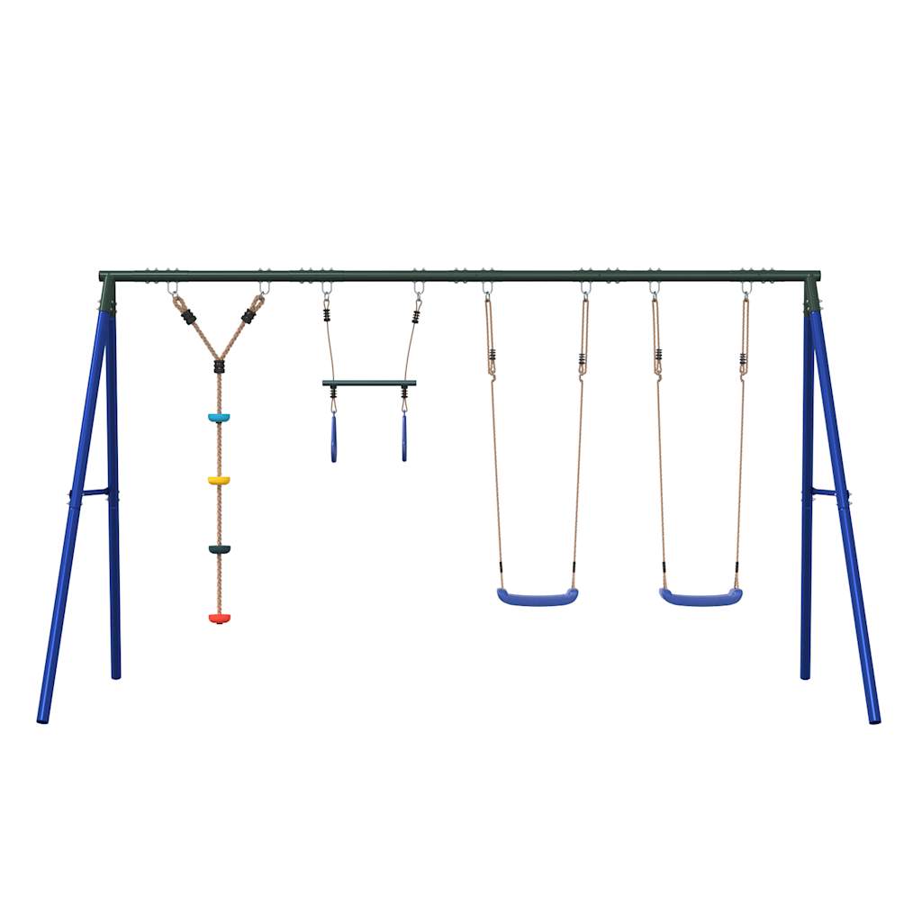 Outdoor Swing Set with Swings. Trapeze. Disc Swing