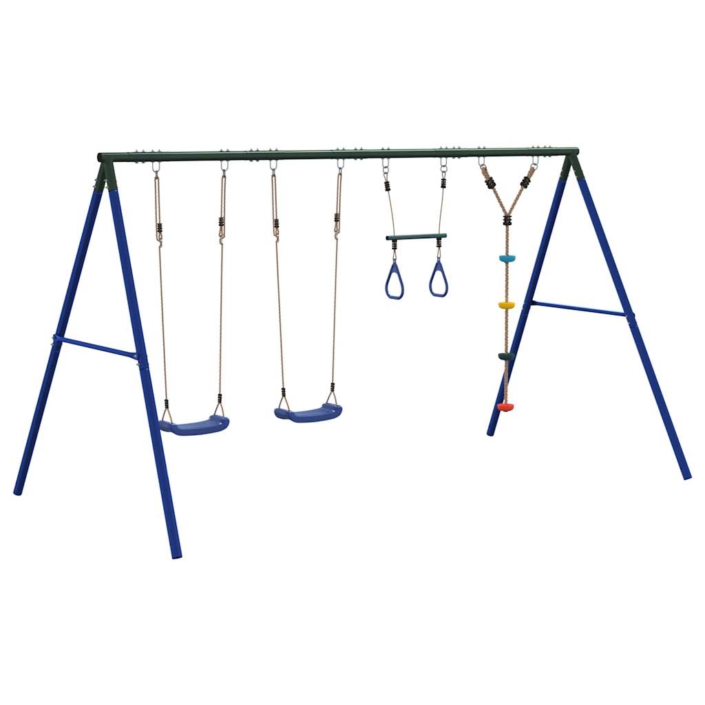 Outdoor Swing Set with Swings. Trapeze. Disc Swing