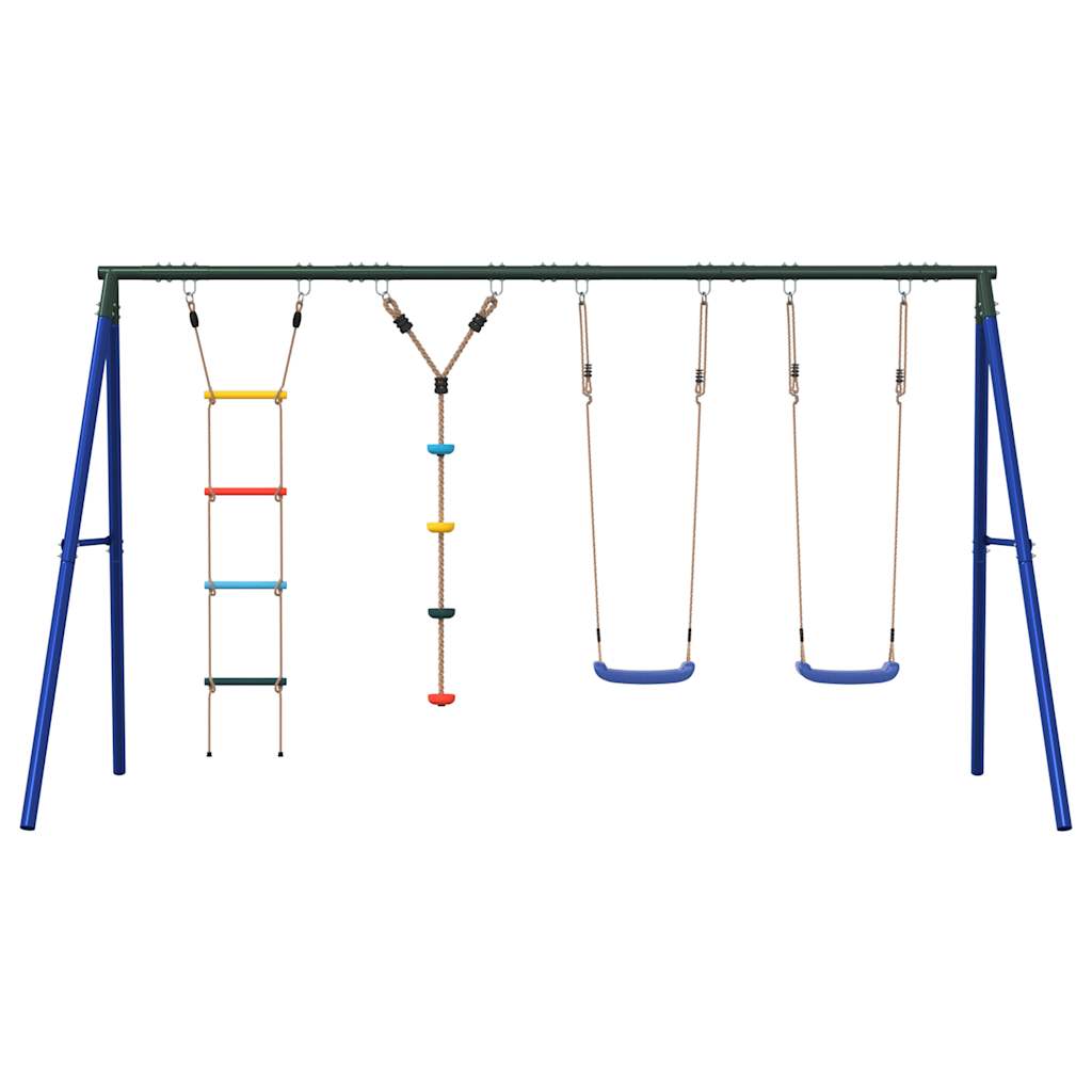 Outdoor Swing Set with Swings, Ladder, Disc Swing