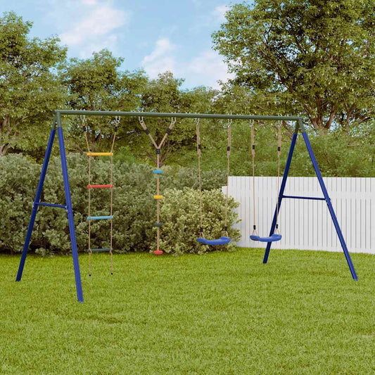 Outdoor Swing Set with Swings, Ladder, Disc Swing