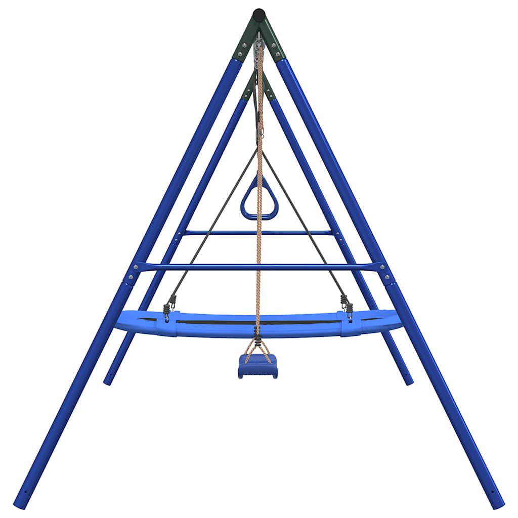 Outdoor Swing Set with Swing, Trapeze, Nest Swing