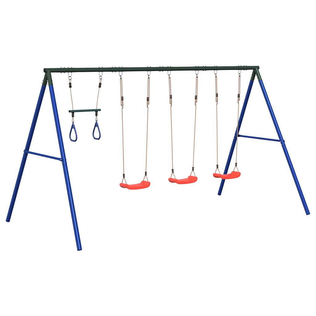 Outdoor Swing Set with Swings and Trapeze