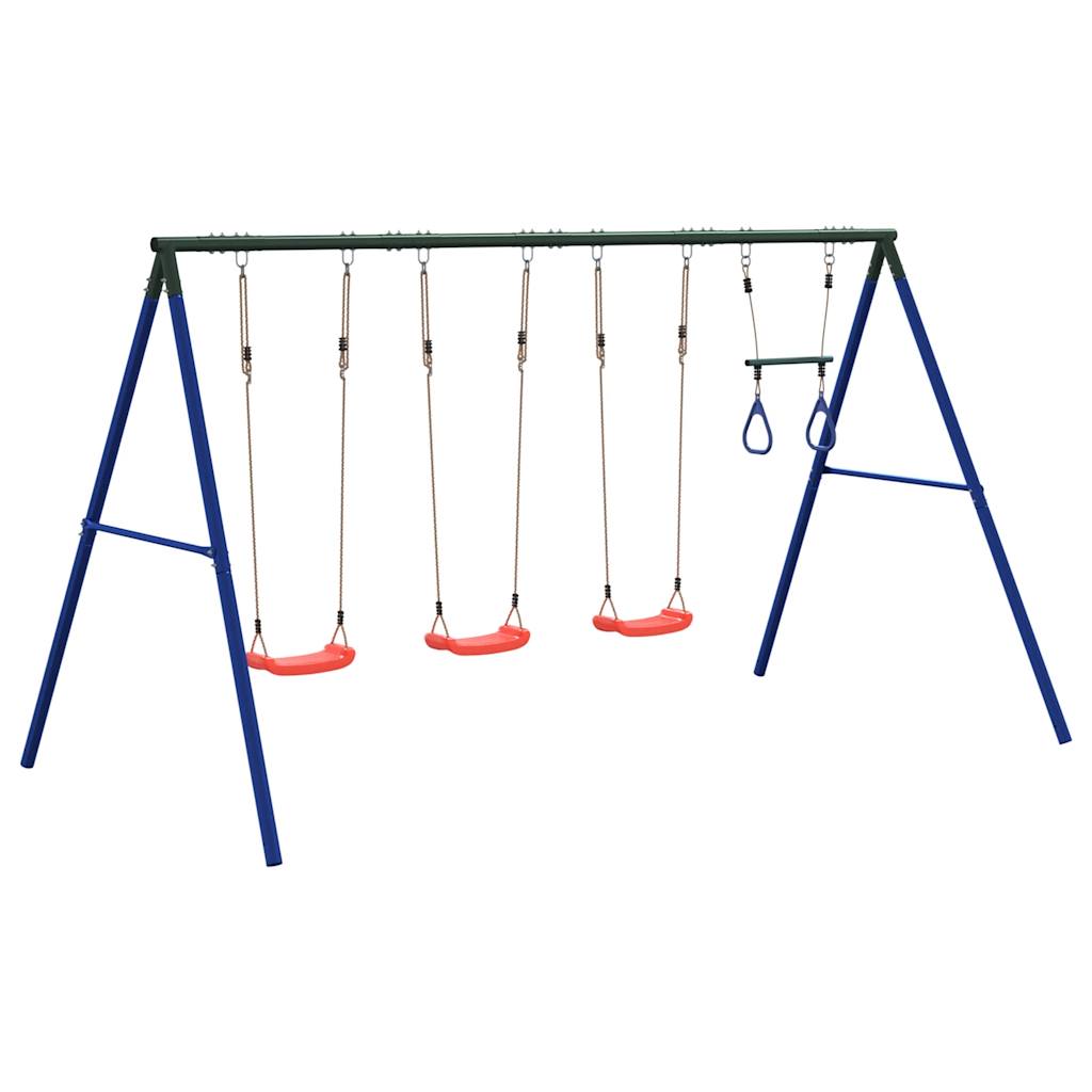 Outdoor Swing Set with Swings and Trapeze