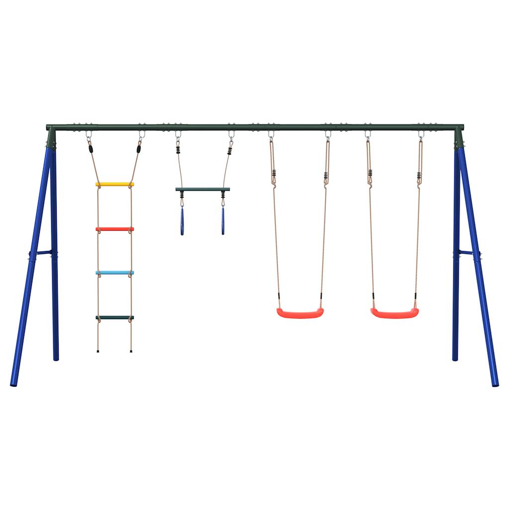 Outdoor Swing Set with Swings, Trapeze, Ladder