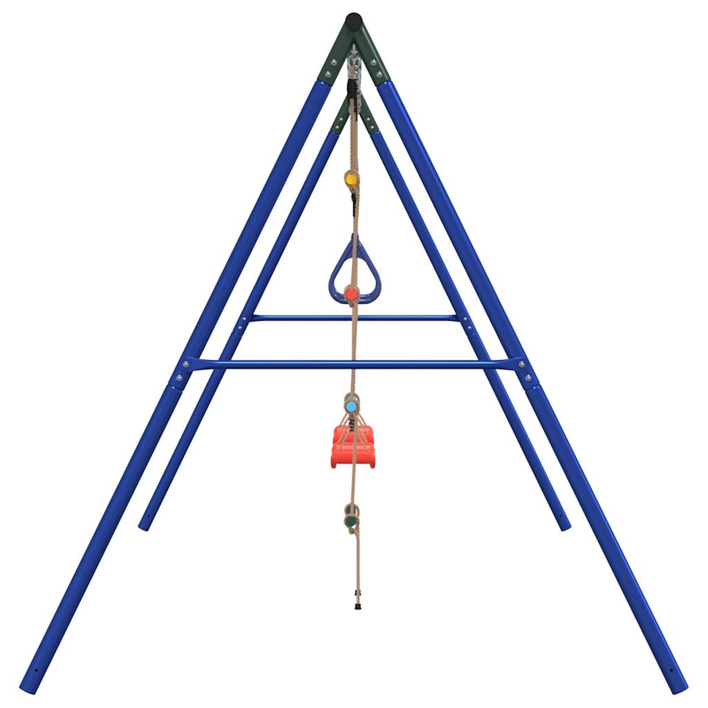 Outdoor Swing Set with Swings, Trapeze, Ladder