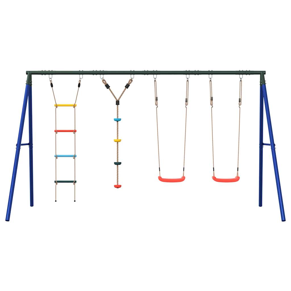 Outdoor Swing Set with Swings, Ladder, Disc Swing