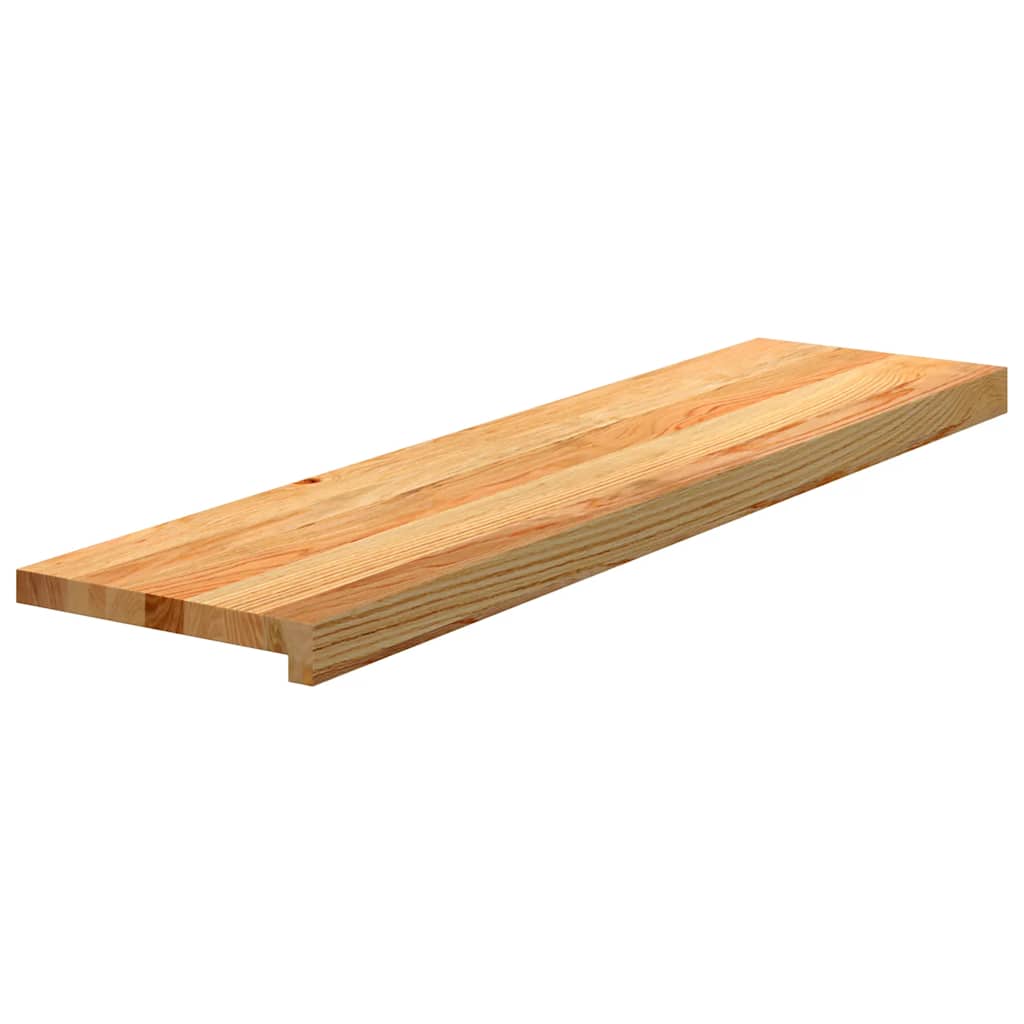 Stair Treads 2 pcs Light Brown 100x25x2 cm Solid Wood Oak