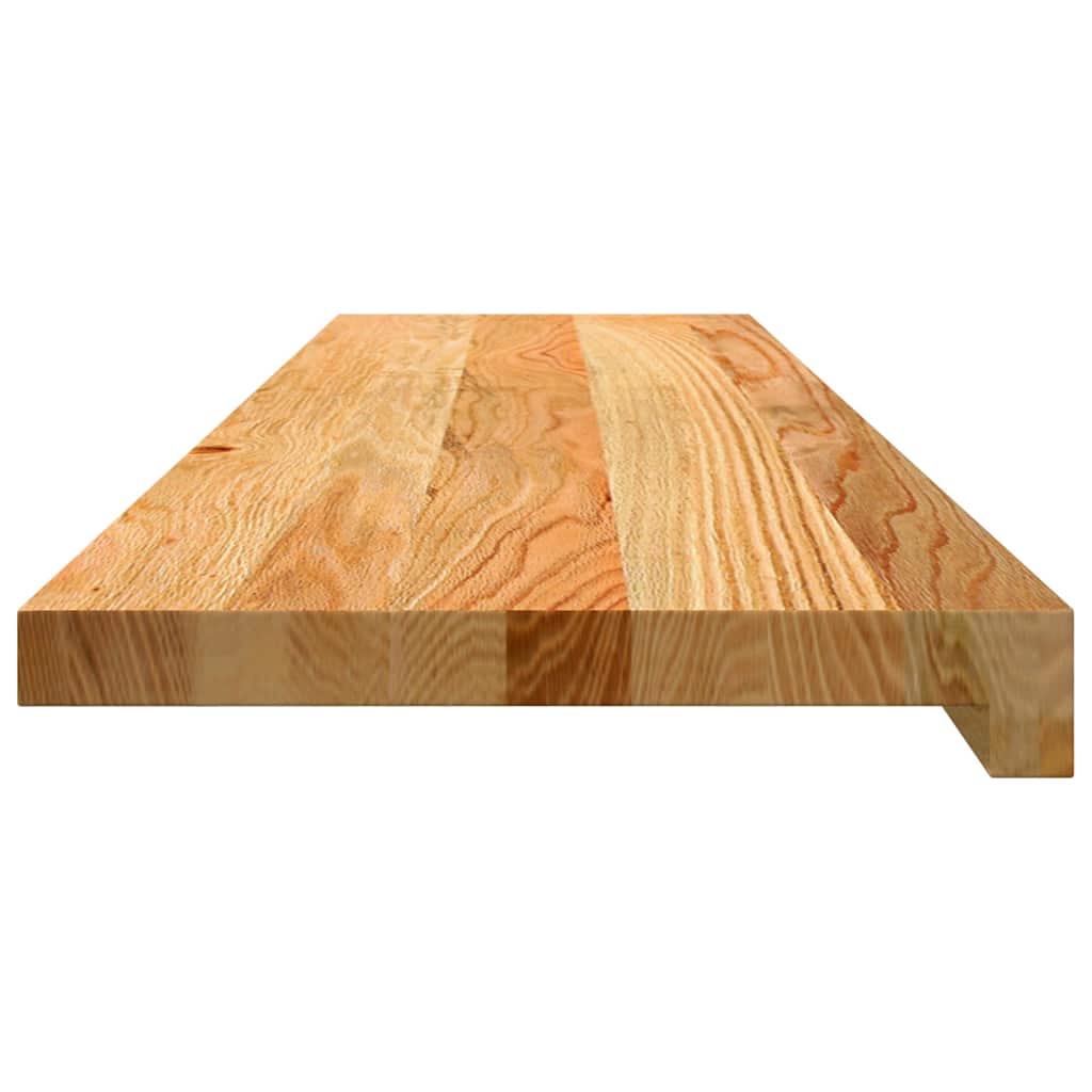 Stair Treads 2 pcs Light Brown 100x25x2 cm Solid Wood Oak