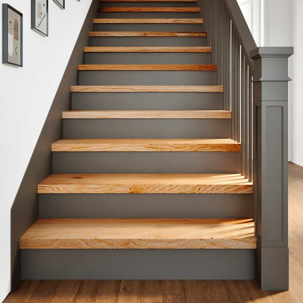 Stair Treads 2 pcs Light Brown 90x30x2 cm Solid Wood Oak
