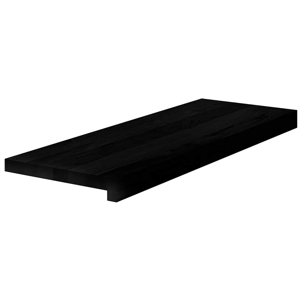Stair Treads 2 pcs Brown Black 70x25x2 cm Solid Wood Oak