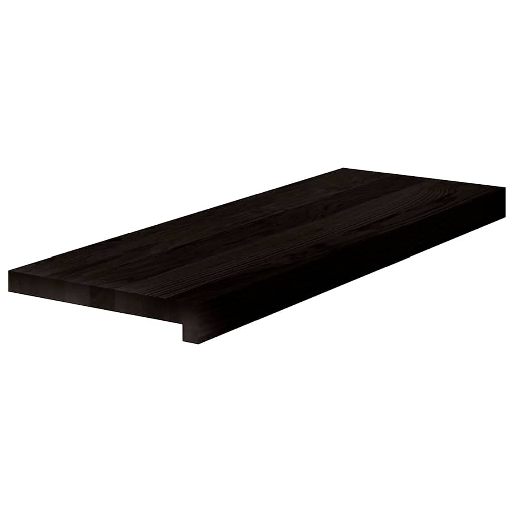 Stair Treads 2 pcs Brown Black 70x30x2 cm Solid Wood Oak