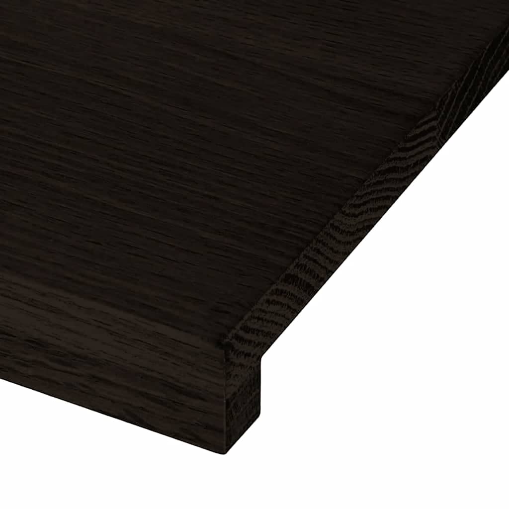 Stair Treads 2 pcs Brown Black 100x30x2 cm Solid Wood Oak