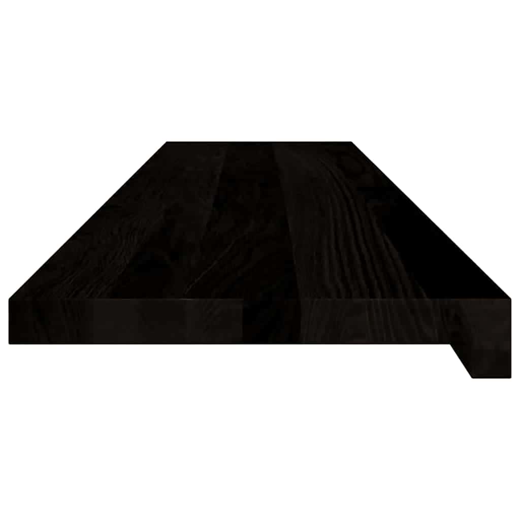 Stair Treads 2 pcs Brown Black 110x30x2 cm Solid Wood Oak