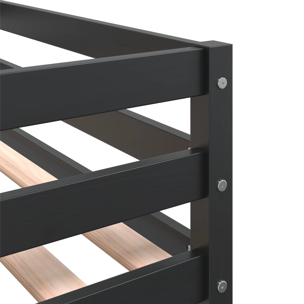 vidaXL Bunk Bed without Mattress White&Black 90x200 cm Solid Wood Pine