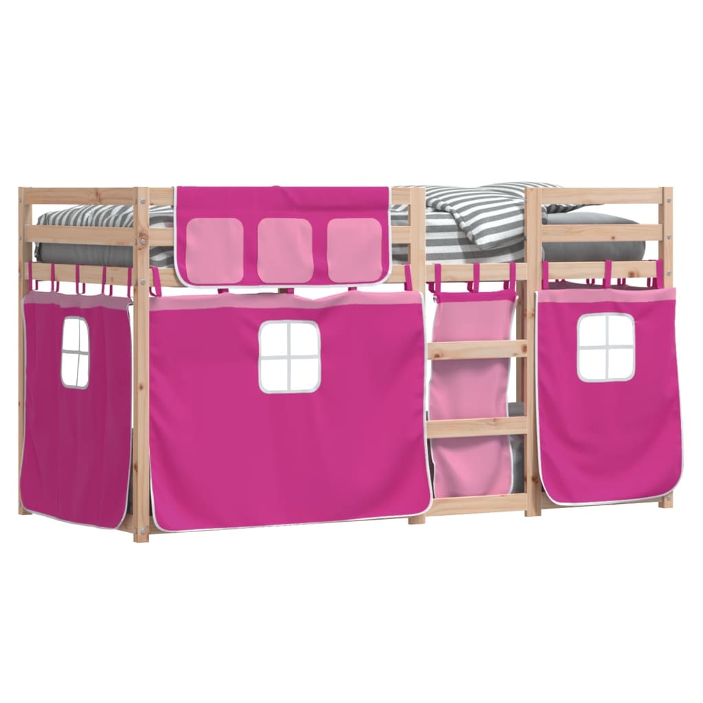 vidaXL Bunk Bed without Mattress Pink 90x200 cm Solid Wood Pine