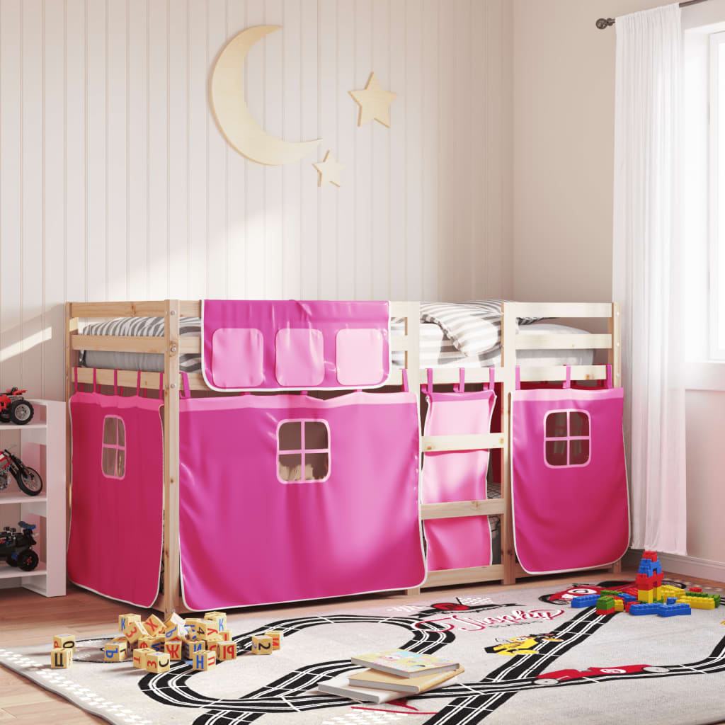 vidaXL Bunk Bed without Mattress Pink 90x200 cm Solid Wood Pine