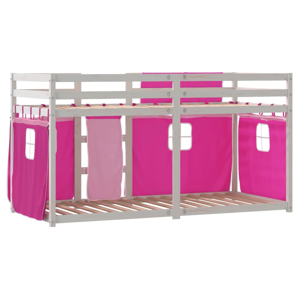 vidaXL Bunk Bed without Mattress Pink 90x200 cm Solid Wood Pine