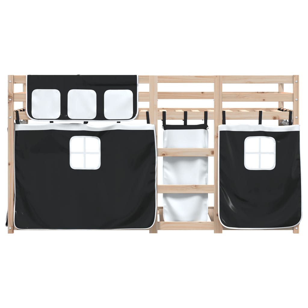 vidaXL Bunk Bed without Mattress White&Black 80x200 cm Solid Wood Pine