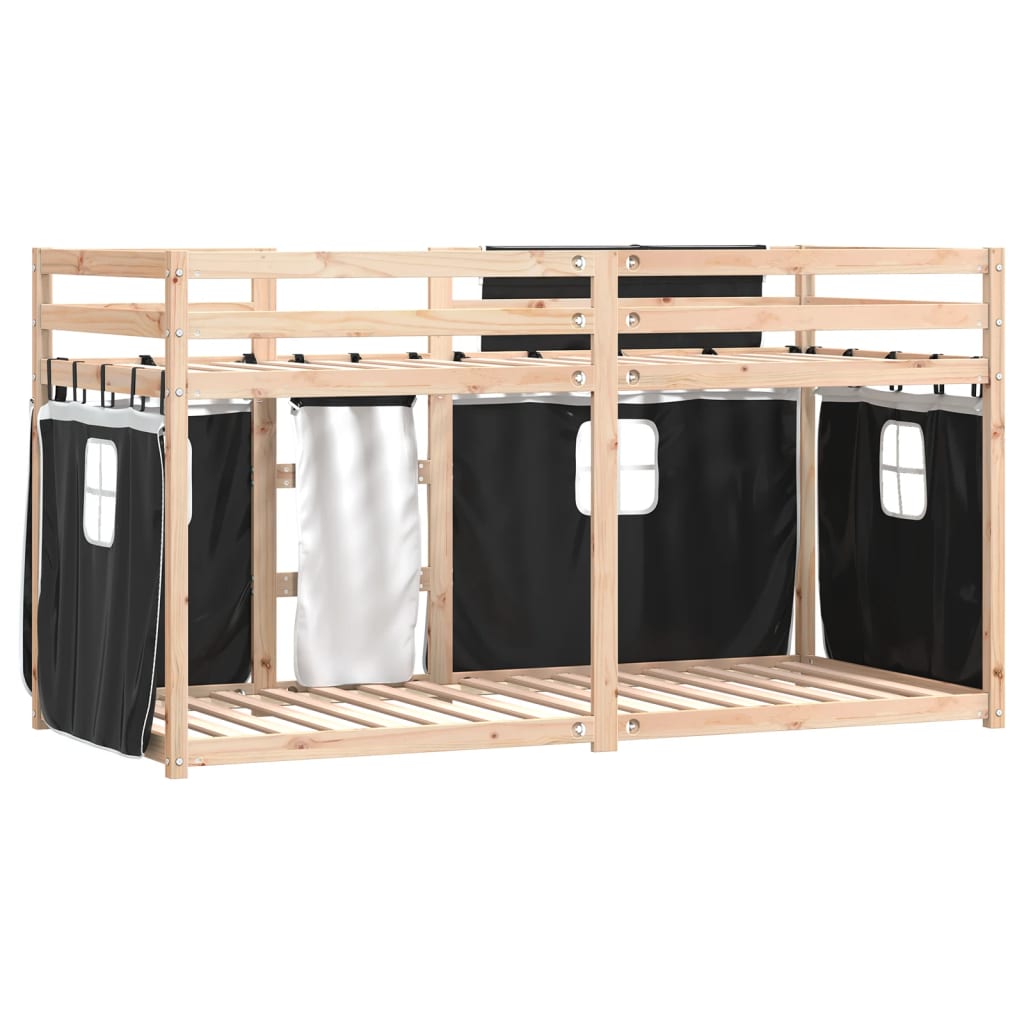 vidaXL Bunk Bed without Mattress White&Black 80x200 cm Solid Wood Pine