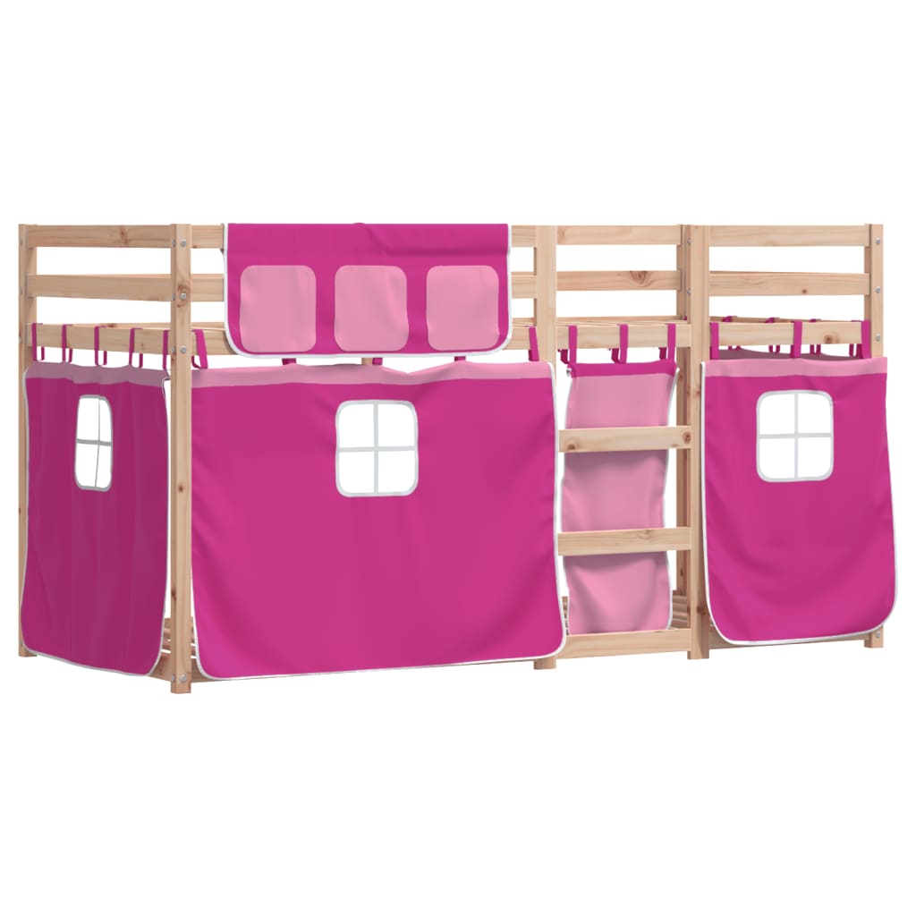 vidaXL Bunk Bed without Mattress Pink 80x200 cm Solid Wood Pine