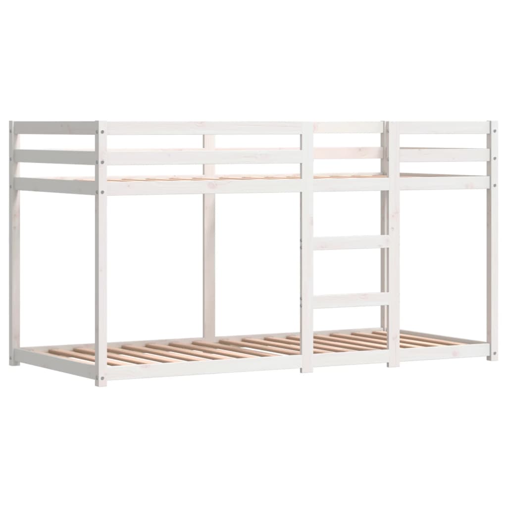 vidaXL Bunk Bed without Mattress White&Black 90x190 cm Single Solid Wood Pine