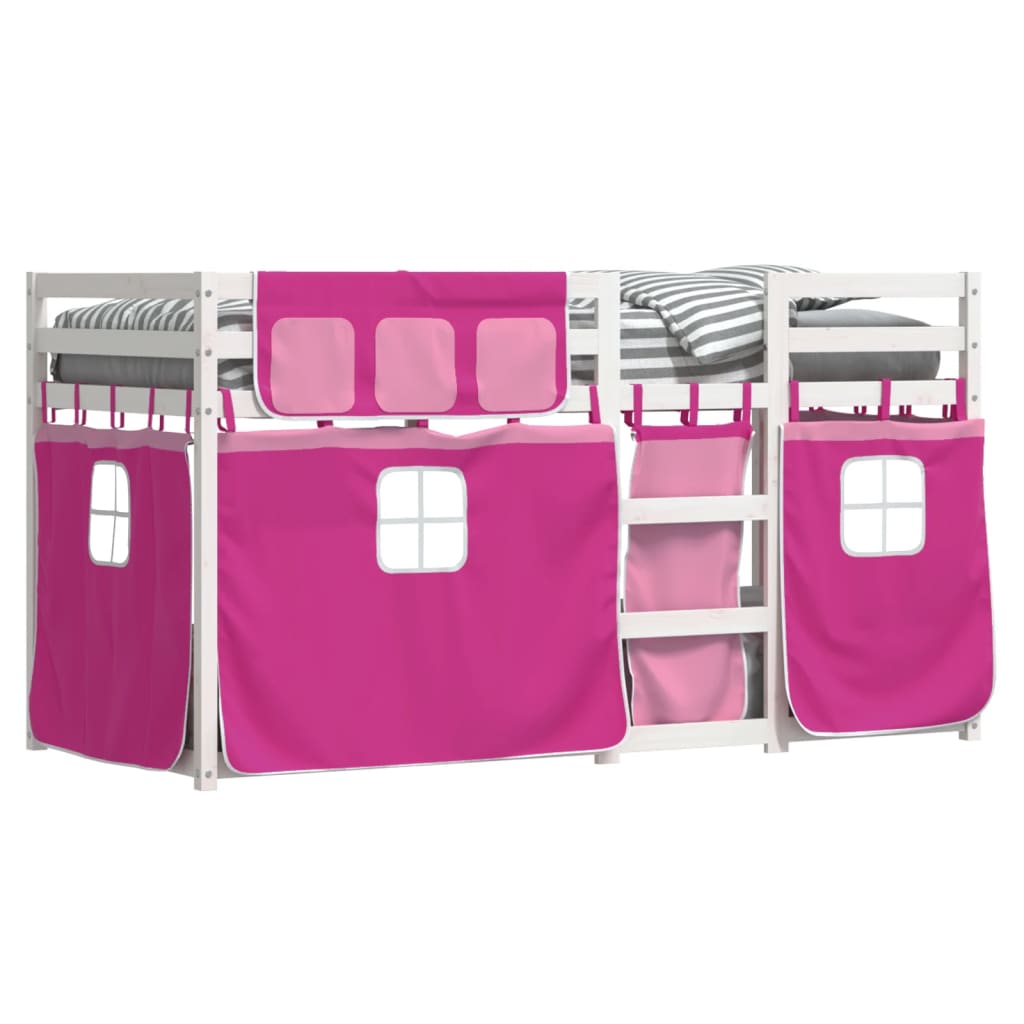 vidaXL Bunk Bed without Mattress Pink 90x190 cm Single Solid Wood Pine