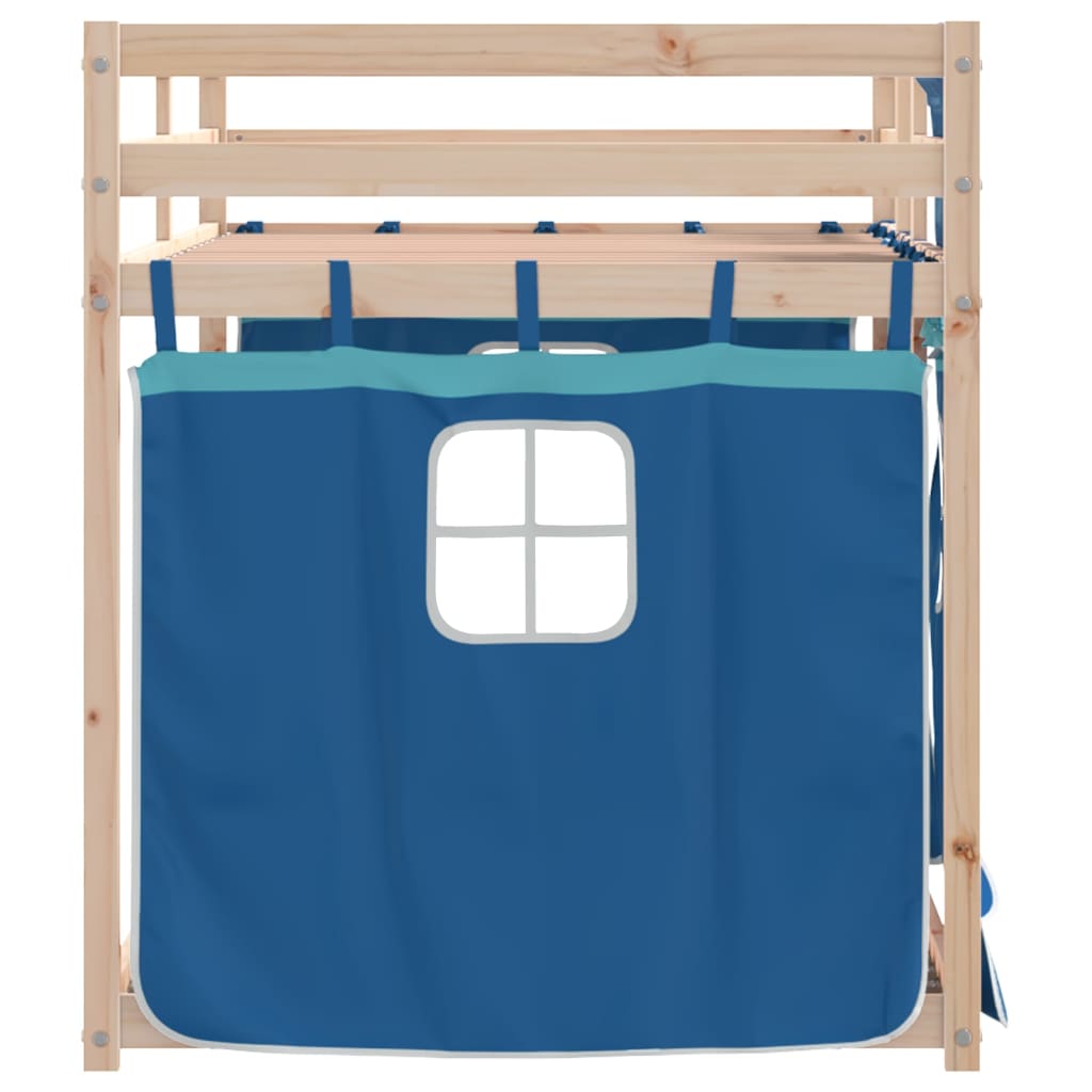 vidaXL Bunk Bed without Mattress Blue 75x190 cm Small Single Solid Wood Pine