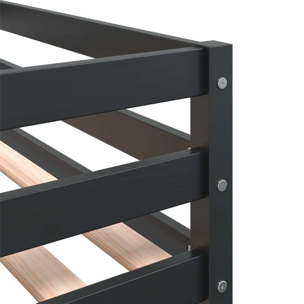 vidaXL Bunk Bed without Mattress White&Black 80x200 cm Solid Wood Pine