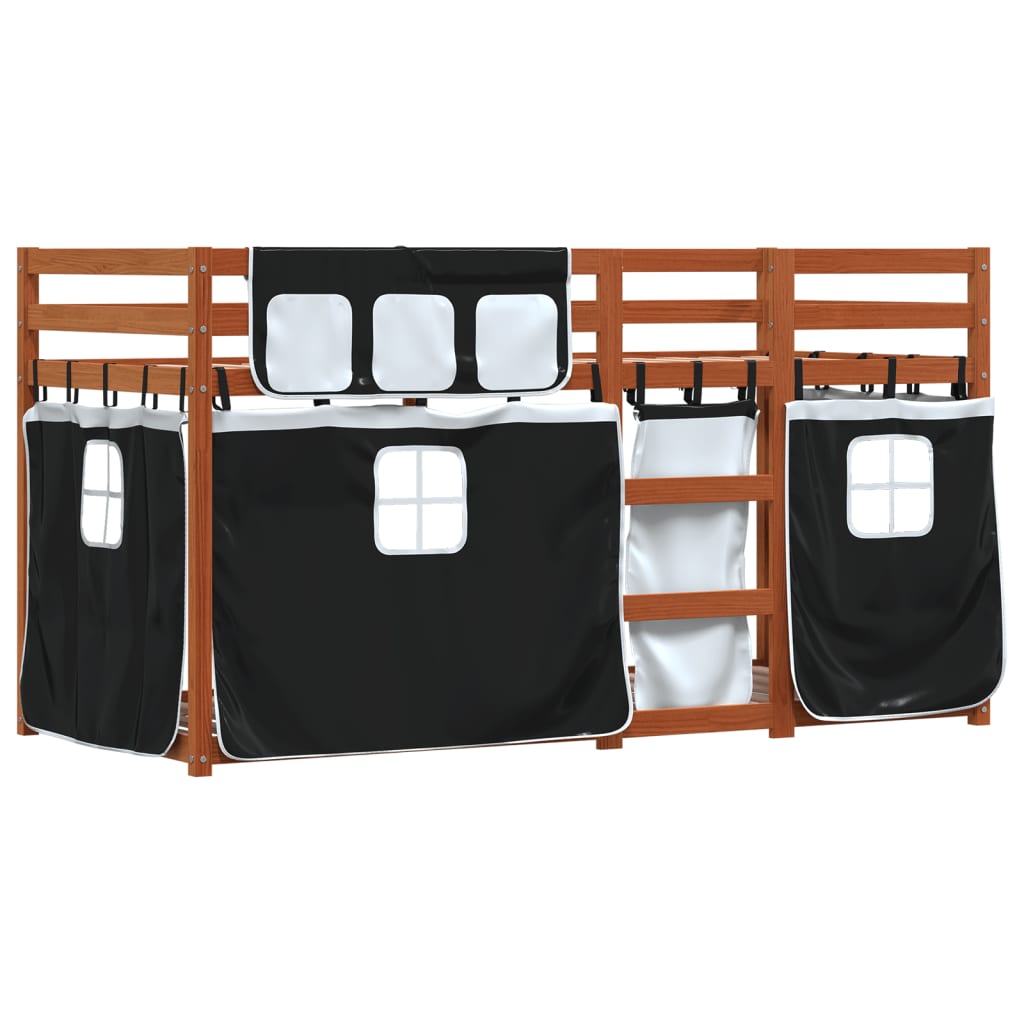 vidaXL Bunk Bed without Mattress White&Black 80x200 cm Solid Wood Pine