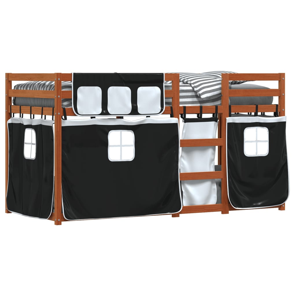 vidaXL Bunk Bed without Mattress White&Black 80x200 cm Solid Wood Pine