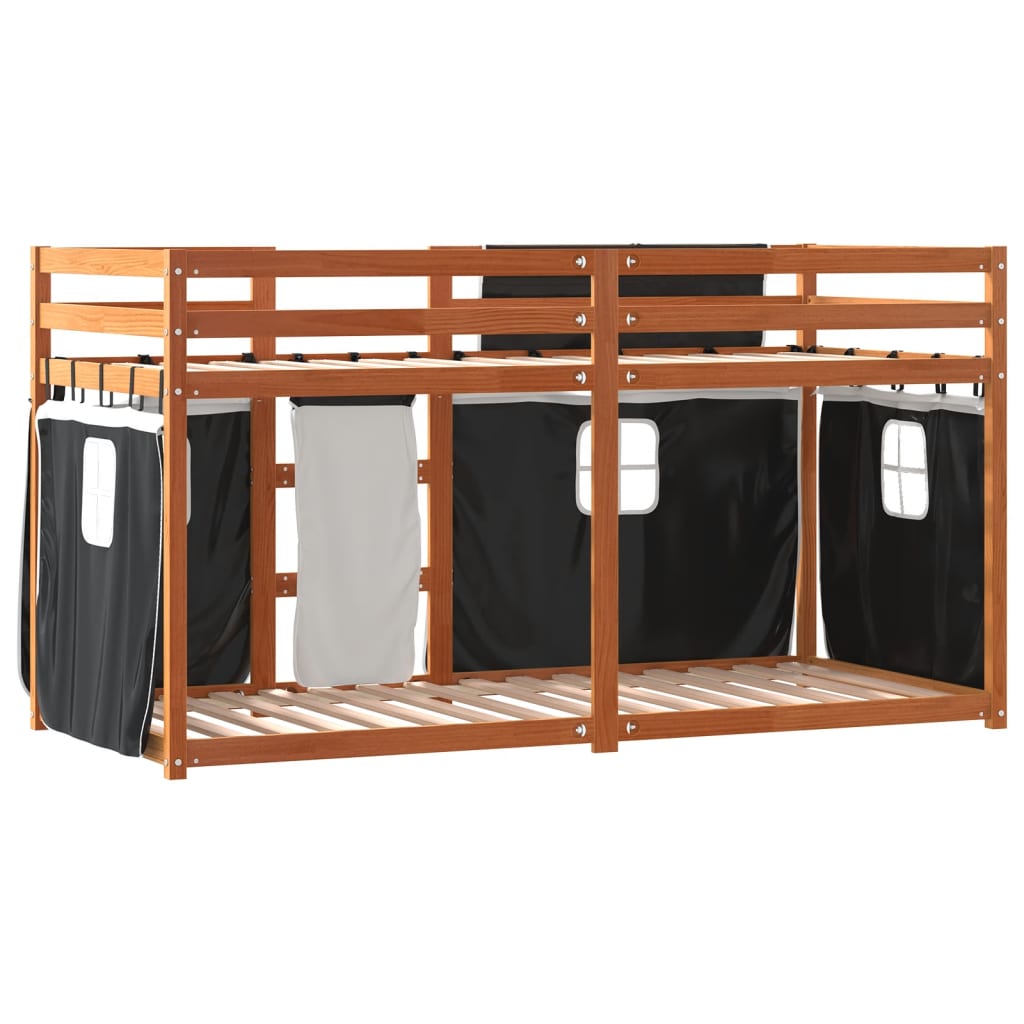 vidaXL Bunk Bed without Mattress White&Black 80x200 cm Solid Wood Pine