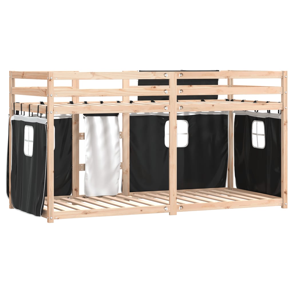 vidaXL Bunk Bed without Mattress White&Black 90x200 cm Solid Wood Pine