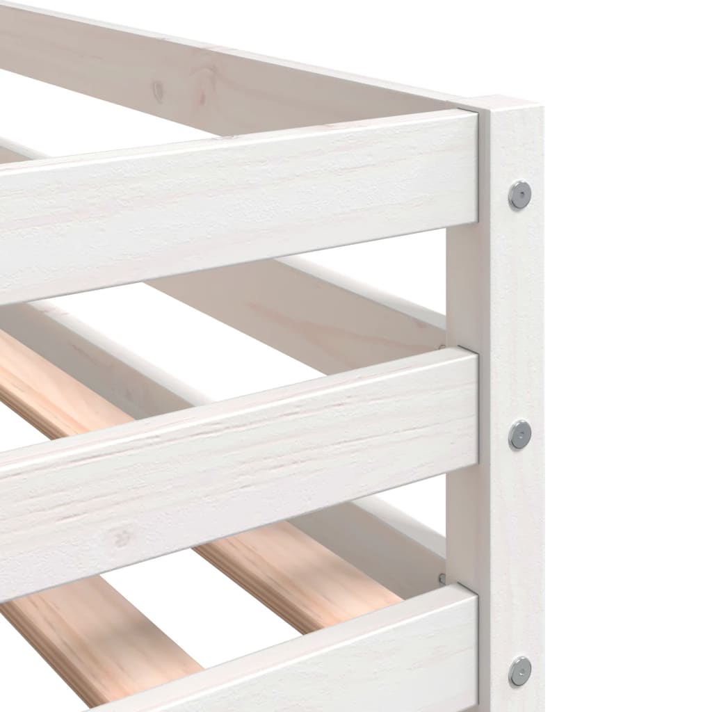 vidaXL Bunk Bed without Mattress White&Black 90x190 cm Single Solid Wood Pine