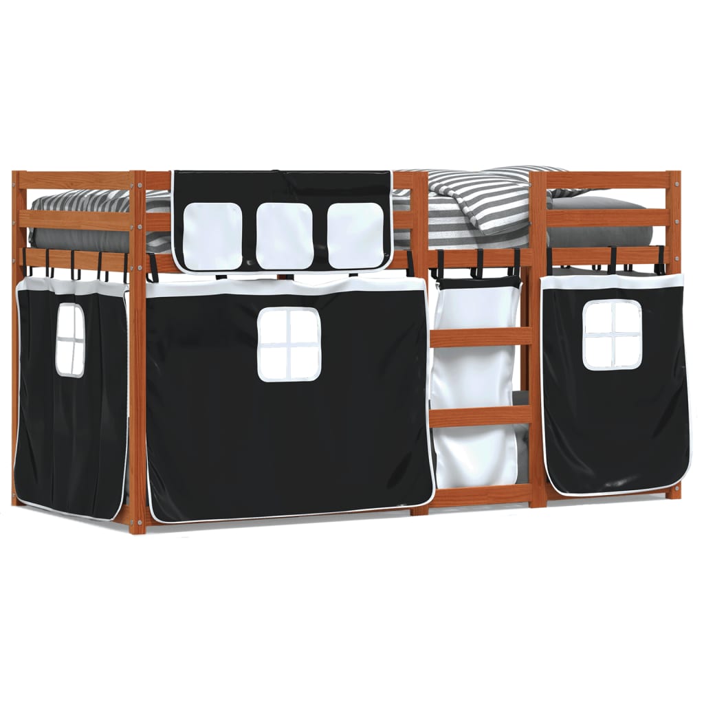 vidaXL Bunk Bed without Mattress White&Black 90x200 cm Solid Wood Pine