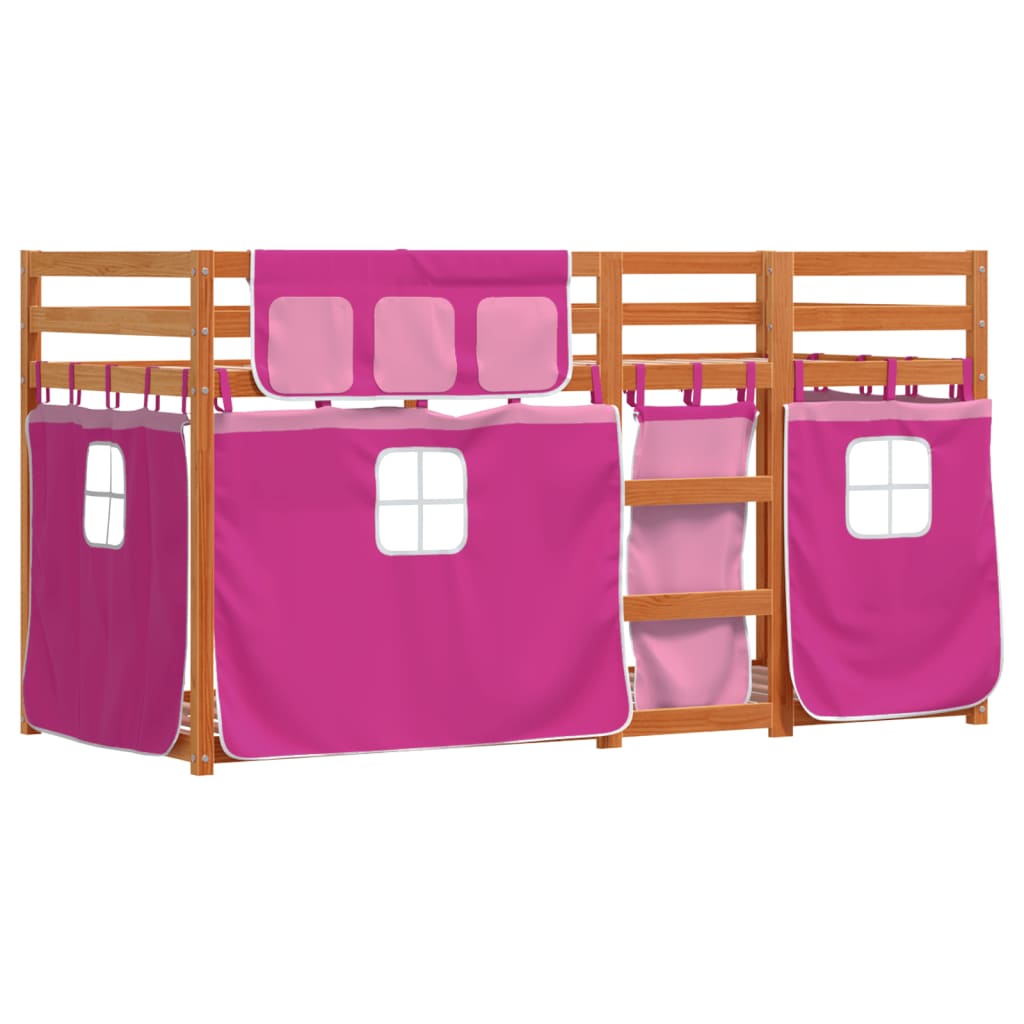 vidaXL Bunk Bed without Mattress Pink 90x200 cm Solid Wood Pine