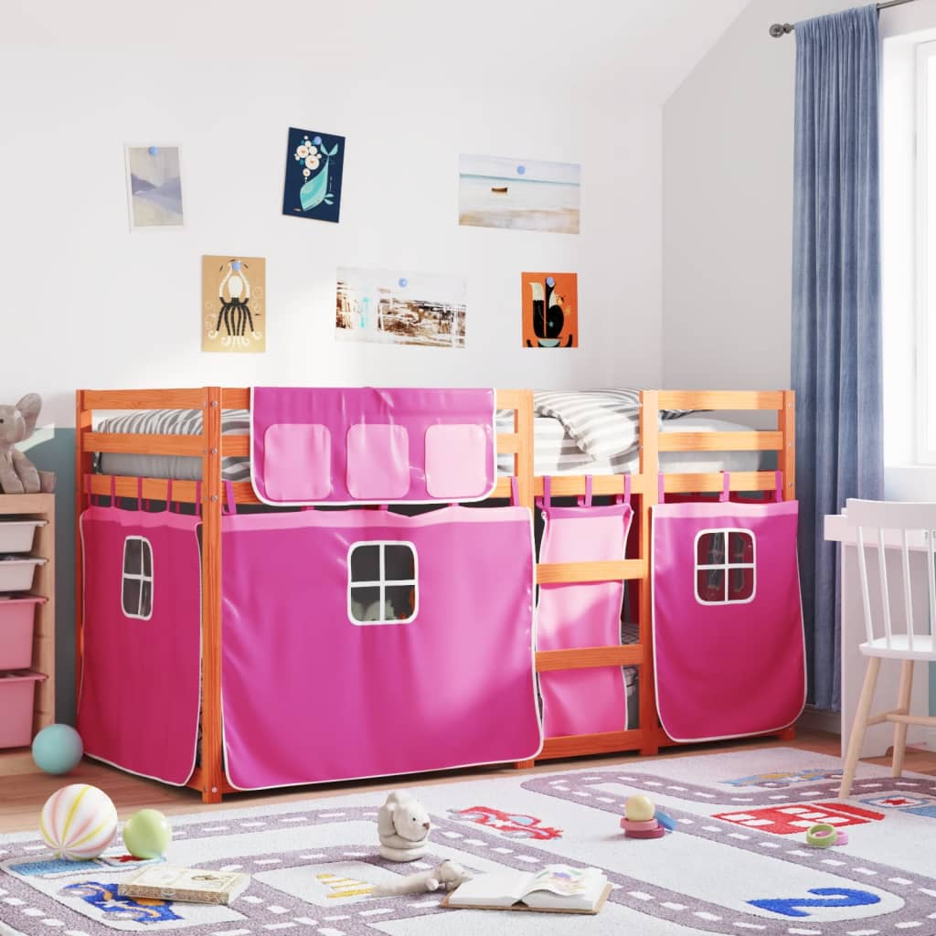 vidaXL Bunk Bed without Mattress Pink 90x200 cm Solid Wood Pine