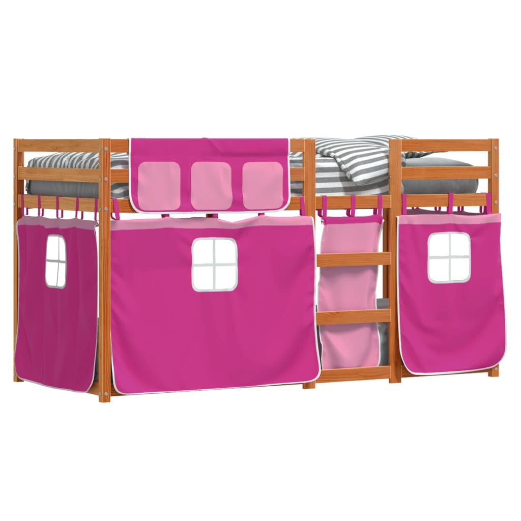 vidaXL Bunk Bed without Mattress Pink 90x200 cm Solid Wood Pine